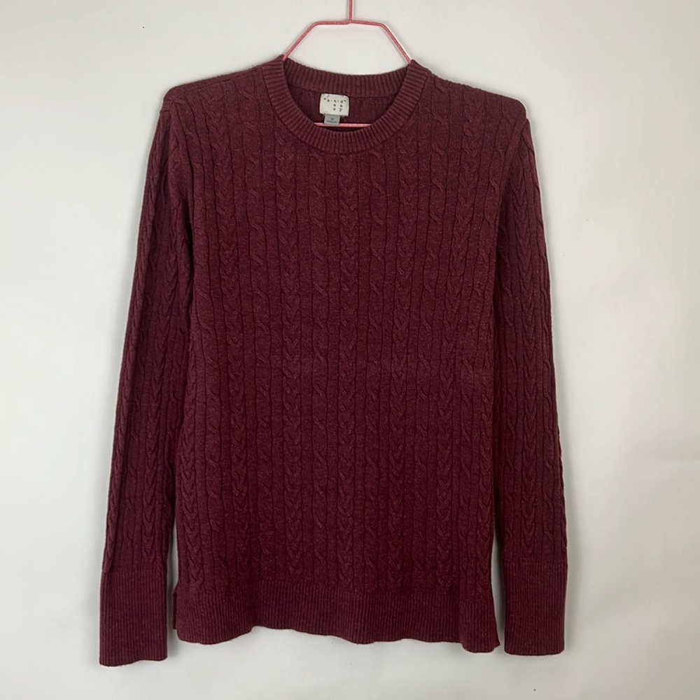 A NEW DAY long sleeve soft crew neck burgundy sweater M